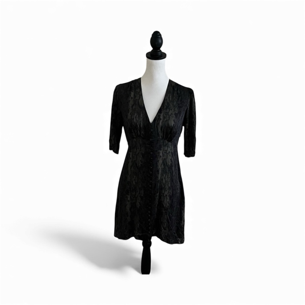 All Saints Black/Gray Mini Dress